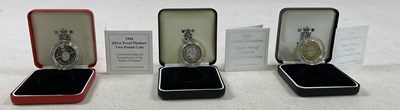 Lot 446 - ROYAL MINT; three £2 Silver Proof Piedfort...