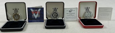 Lot 447 - ROYAL MINT; three £2 Silver Proof Piedfort...