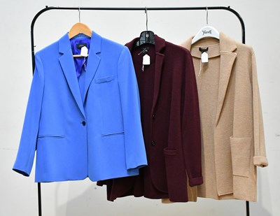 Lot 760 - JOSEPH; a sky blue crepe fitted blazer, with...