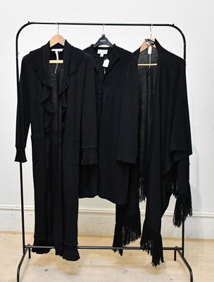 Lot 776 - ST JOHN; a black Santana knit long cardigan,...