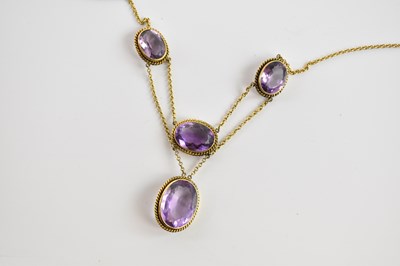 Lot 322 - A Victorian 9ct yellow gold and amethyst...