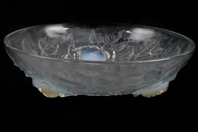 Lot 1695 - A large Art Deco opalescent glass bowl, relief...