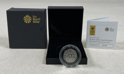 Lot 466 - ROYAL MINT; a 2011 WWF 50th Anniversary 50p...