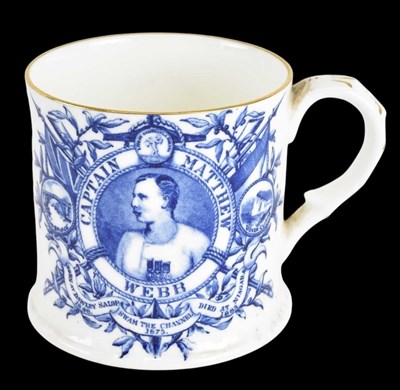 Lot 472 - SWIMMING INTEREST; a Coalport blue and white...