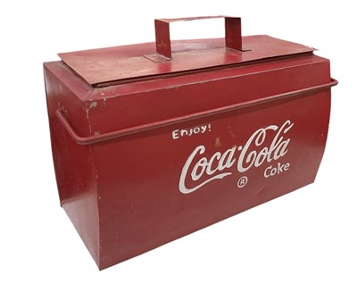 Lot 301 - A 1950s red painted Coca-Cola advertising ice...