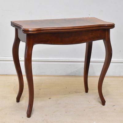 Lot 2146 - A Victorian walnut serpentine shape fold-over...