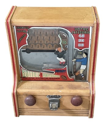 Lot 299 - STELLA; a 1950s French rugby penny-in-the-slot...