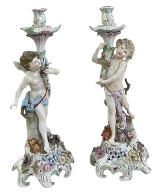 Lot 616 - MEISSEN; a pair of late 19th/early 20th...