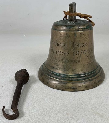Lot 176 - A cast brass school bell for Chittoe School...