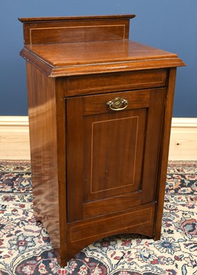 Lot 2832 - An Edwardian inlaid mahogany coal perdonium...