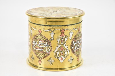 Lot 1839 - A WWI trench art artillery shell jar and cover,...