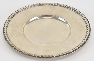 Lot 1071 - C G HALLBERG; a Swedish silver circular dish,...