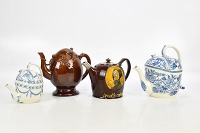 Lot 1612 - ROYAL DOULTON; a Kingsware teapot, with...