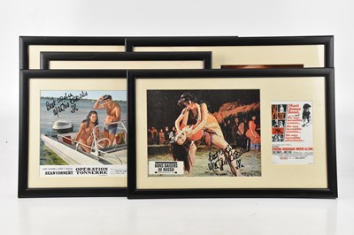 Lot 1732 - JAMES BOND; five signed pictures, comprising...