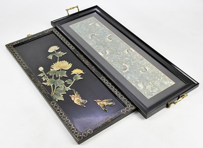 Lot 1849 - A Chinese silk panel, possibly a rank badge,...