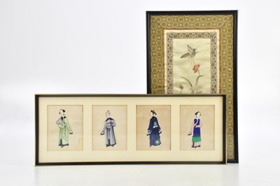 Lot 1846 - An 18th century Chinese framed montage of four...