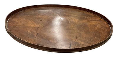 Lot 340 - A large Georgian mahogany oval tray, with...