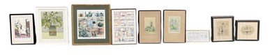 Lot 260 - Nine assorted pictures and prints, including a...
