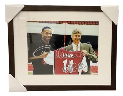 Lot 476 - A coloured framed photograph of Arsène Wenger...