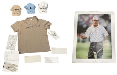 Lot 482 - GOLF INTEREST; three signed baseball caps,...