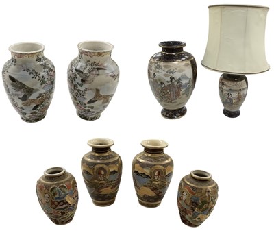 Lot 663 - A large Japanese Satsuma baluster form vase,...