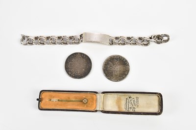 Lot 1420 - A Charles II silver crown, 1677, a further...