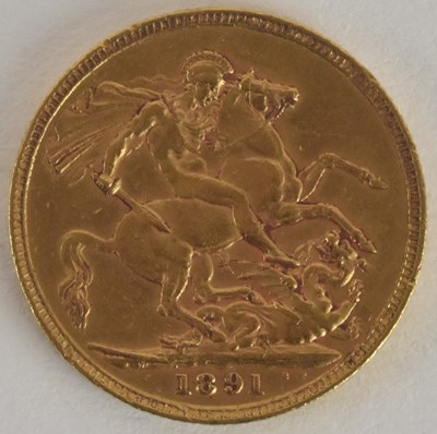 Lot 1676 - A Victoria full sovereign, 1891.