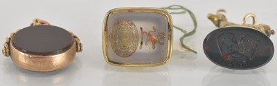 Lot 1200 - A yellow metal ibex charm, now set with a...