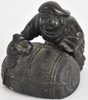Lot 801 - A Japanese Meiji period bronze okimono of a...