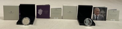Lot 407 - ROYAL MINT; two £5 Silver Proof Piedfort Coins,...