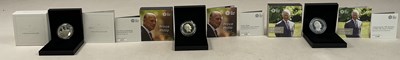Lot 396 - ROYAL MINT; three £5 Silver Proof Piedfort...