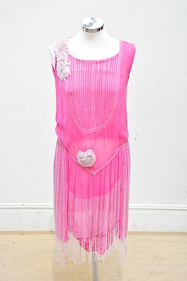 Lot 789 - An original 1920s pink lined crepe short...