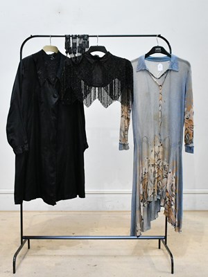 Lot 767 - An Edwardian black silk beaded cape, with full...