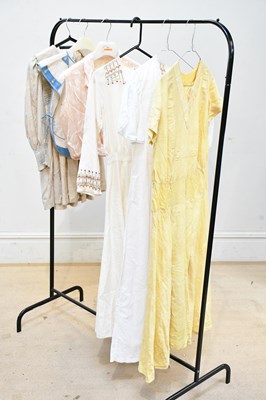 Lot 771 - A Victorian cream cotton embroidered...