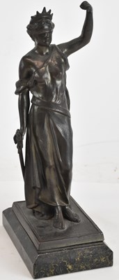 Lot 750 - A late 19th century bronzed figure of Justice,...