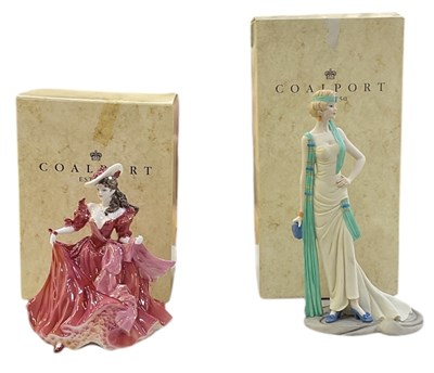 Lot 618 - COALPORT; two ceramic figures comprising...