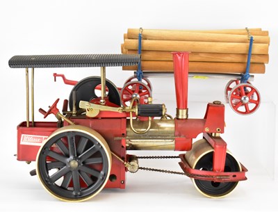 Lot 332 - WILESCO, GERMANY; a red steam model traction...