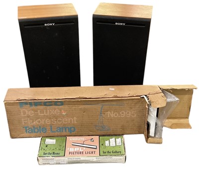 Lot 558 - SONY; a pair of teak veneer cased SS-51B...