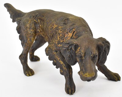Lot 491 - A 19th century cold painted bronze figure of a...