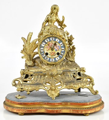 Lot 2255 - A circa 1900 French gilt metal and porcelain...