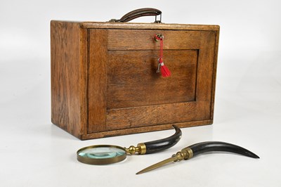 Lot 2344 - An early 20th century oak specimen chest...