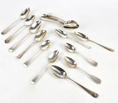Lot 1103 - A George I hallmarked silver tablespoon,...
