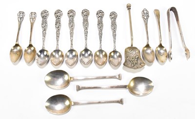 Lot 1154 - Five assorted hallmarked silver teaspoons of various styles