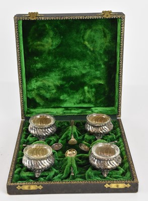 Lot 1136 - A cased set of four 800 grade silver open...