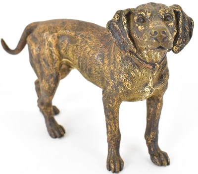 Lot 492 - A 19th century cold painted bronze figure of a...