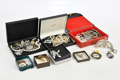 Lot 450 - A group of costume jewellery including silver...