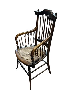 Lot 2177 - A 19th century country rush seated spindle...