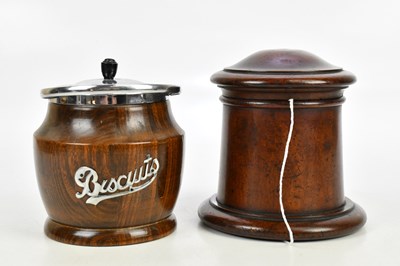 Lot 2326 - A 19th century treen string box of cylindrical...