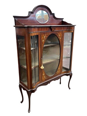Lot 2153 - An Edwardian inlaid mahogany display cabinet,...