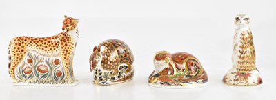 Lot 1548 - ROYAL CROWN DERBY; four animal form...